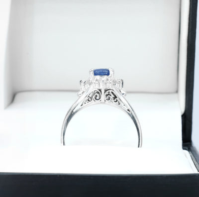 Platinum Sapphire & Diamond Ring