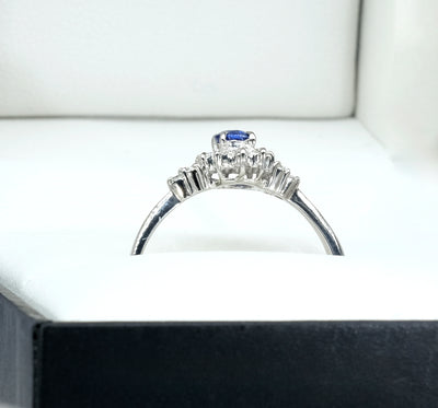 Platinum Sapphire & Diamond Ring