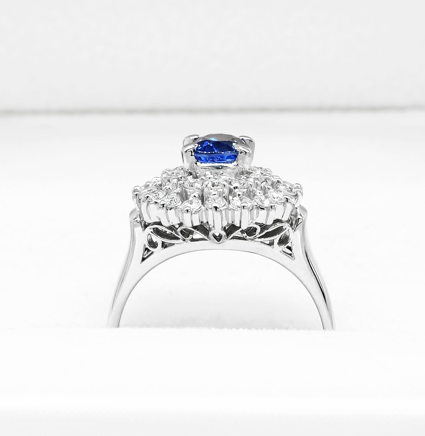 Platinum Sapphire Diamond Ring