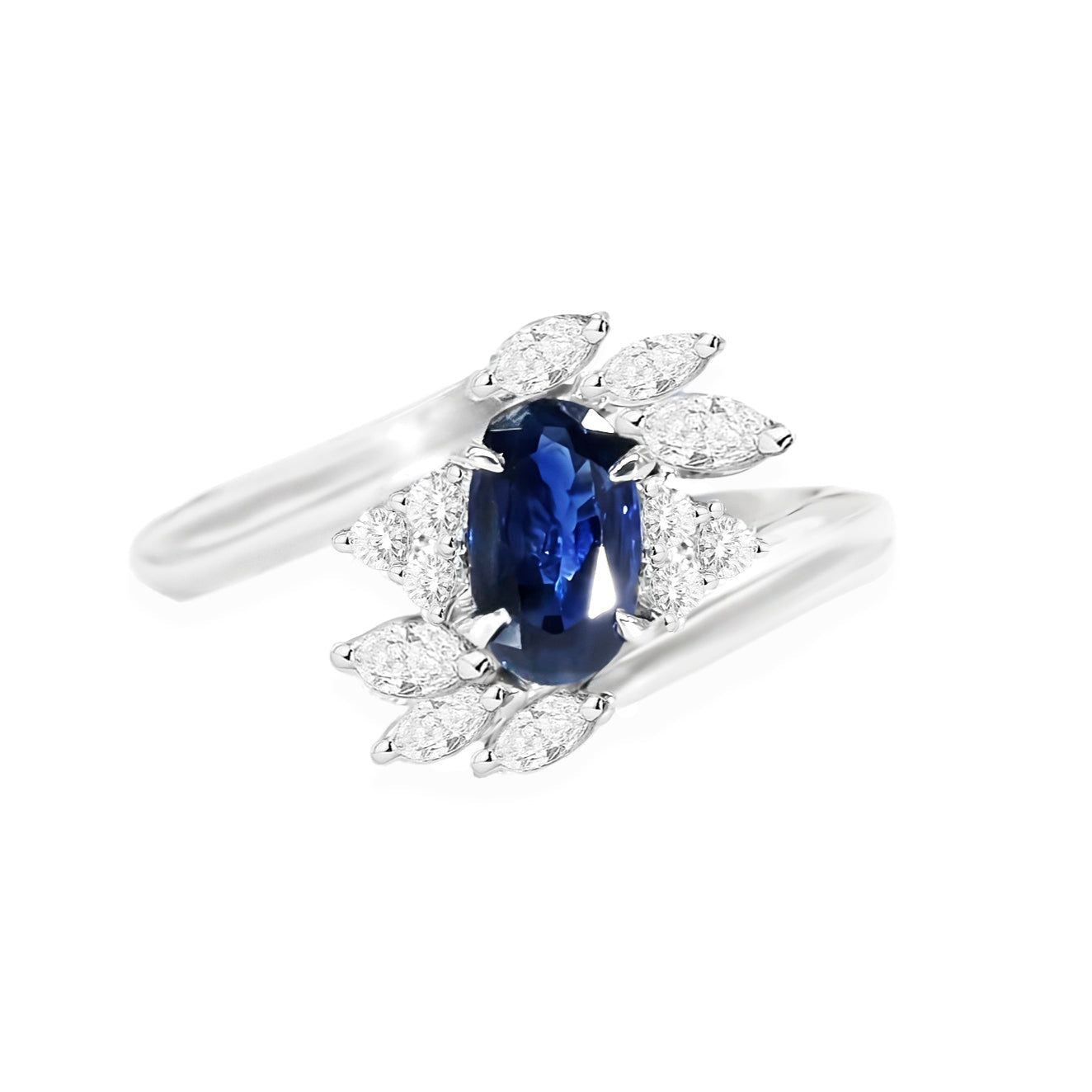 Platinum Sapphire & Diamond Ring