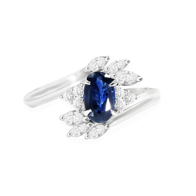 Platinum Sapphire & Diamond Ring