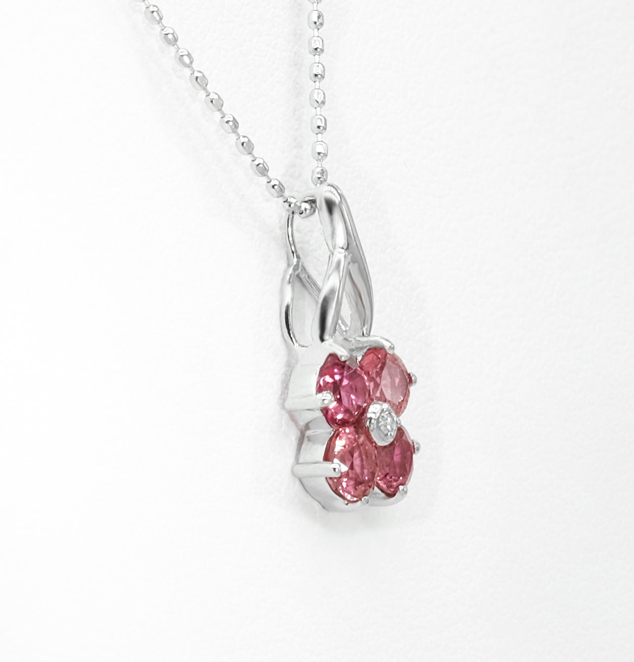 18K White Gold Sapphire & Diamond Pendant