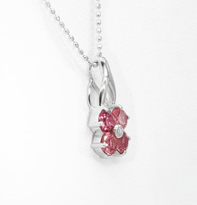 18K White Gold Sapphire & Diamond Pendant