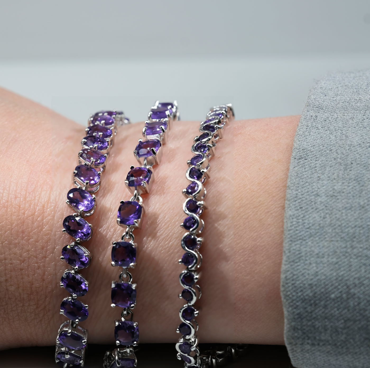 Sterling Silver Amethyst Bracelet