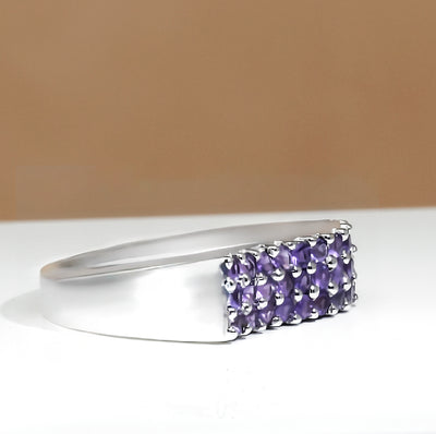 18K White Gold Amethyst Ring