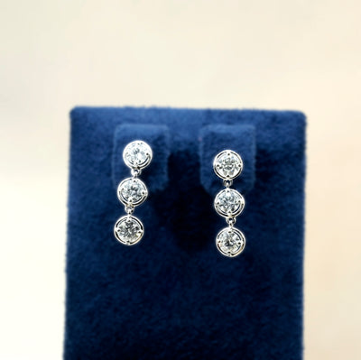 14K White Gold 1.04ct Lab Grown Diamond Earrings