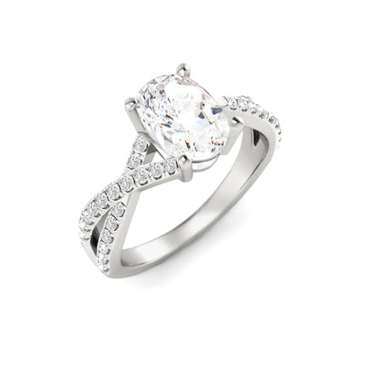 Oval Twist Lab Grown Diamond Engagement Ring - Valence