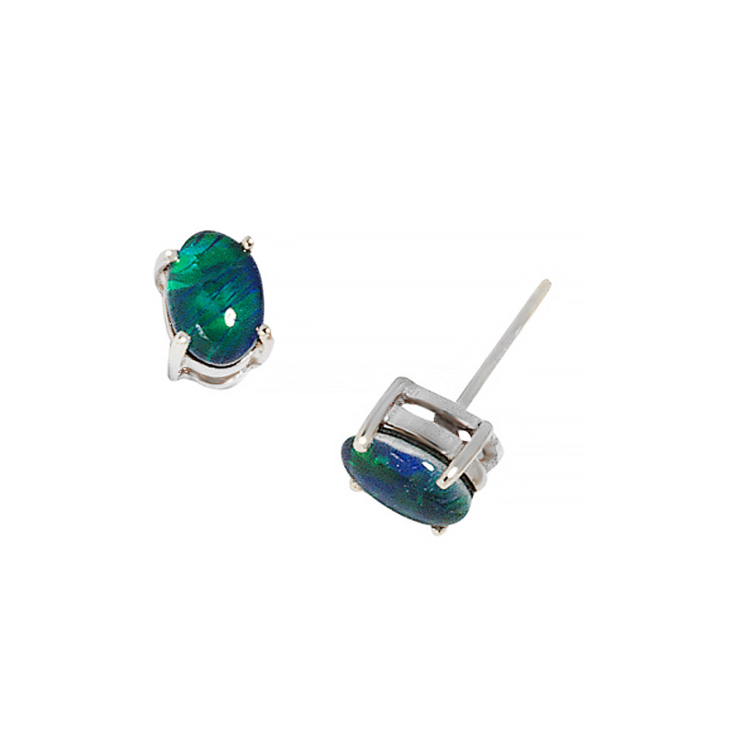 Sterling Silver  Triplet Opal  Earrings