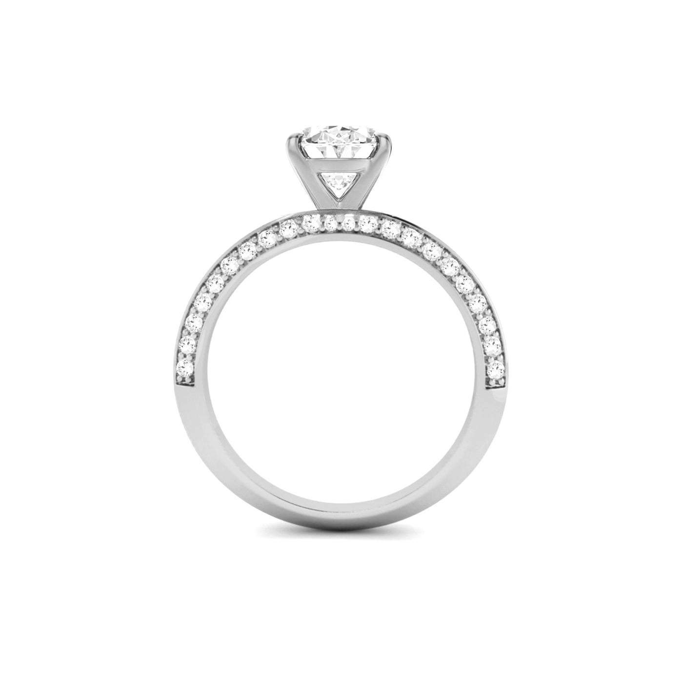 Oval Cut Knife Edge Lab Grown Diamond Engagement Ring - Verona