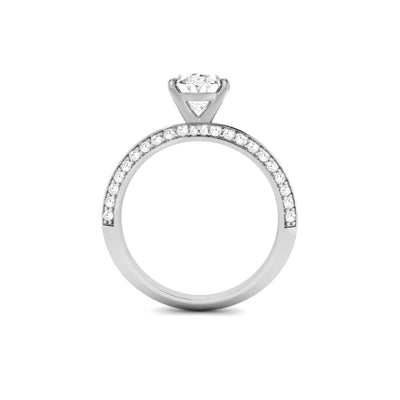 Oval Cut Knife Edge Lab Grown Diamond Engagement Ring - Verona