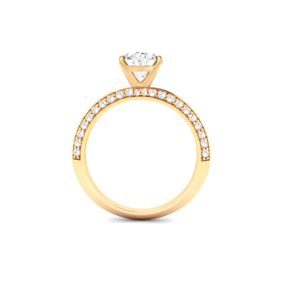 Oval Cut Knife Edge Lab Grown Diamond Engagement Ring - Verona