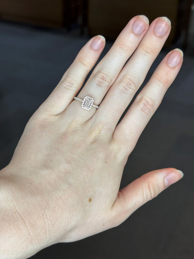 Emerald Lab Grown Diamond Halo Engagement Ring - Louise