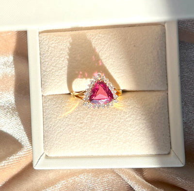 18K Yellow Gold Tourmaline & Diamond Ring