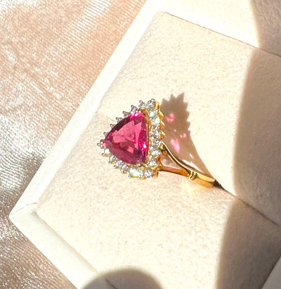 18K Yellow Gold Tourmaline & Diamond Ring
