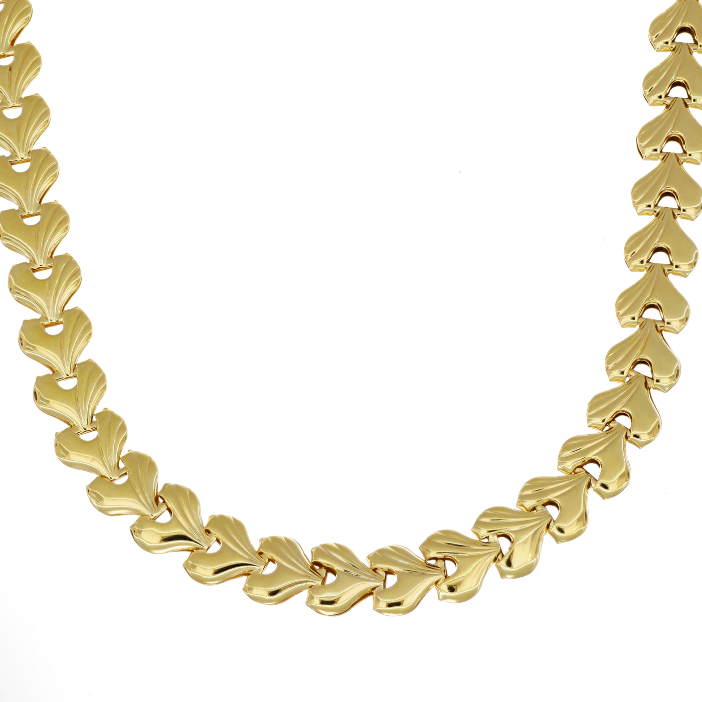 IL Diletto - 925 Italian Silver Necklace, Heart Link 8mm, 43cm, Gold Plated