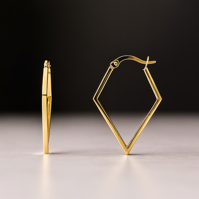 9K Yellow Gold Hoop Earrings