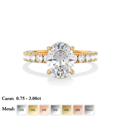Oval Lab Grown Diamond Engagement Ring - Kimberley