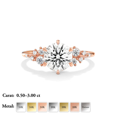 The Maria Ring -  Lab Grown Diamond with Round Brilliant Accents
