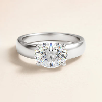 The London Ring - East West Set Oval Solitaire - Lab Grown Diamond