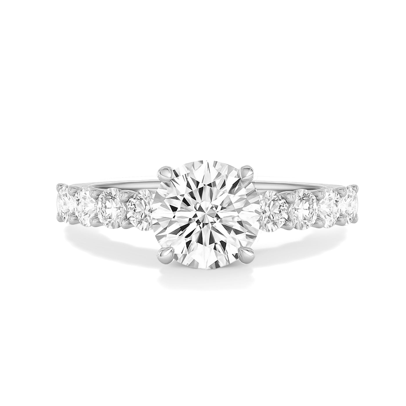 The Diana Ring - Lab Grown Diamond with Large Diamond Pave Band and Hidden Halo