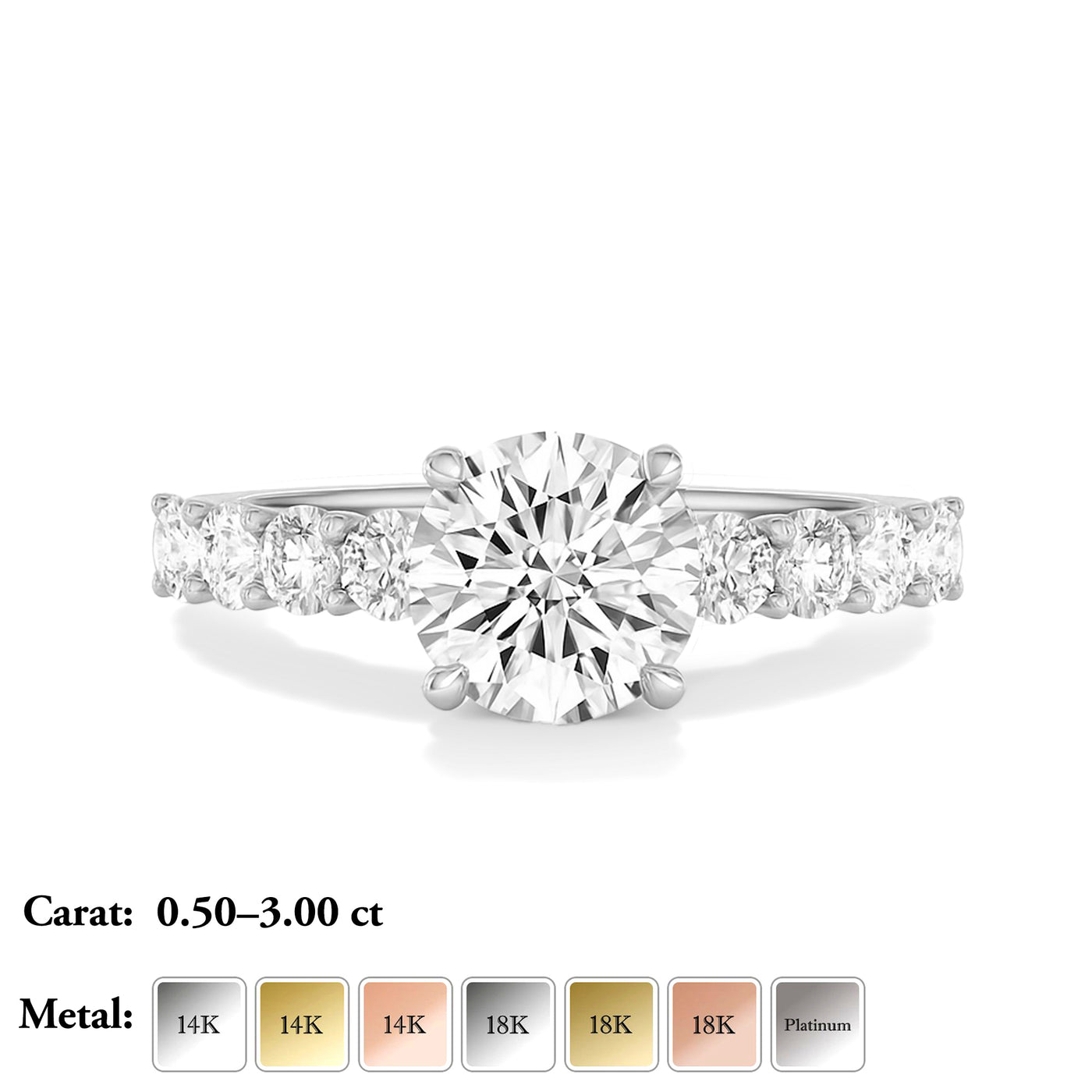 The Diana Ring - Lab Grown Diamond with Large Diamond Pave Band and Hidden Halo