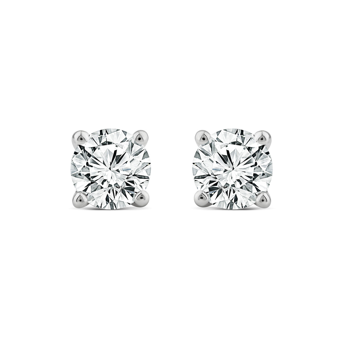 Lab Grown Diamond Stud Earrings, 14K White or Yellow Gold, Claw Set Round | Pre-Order