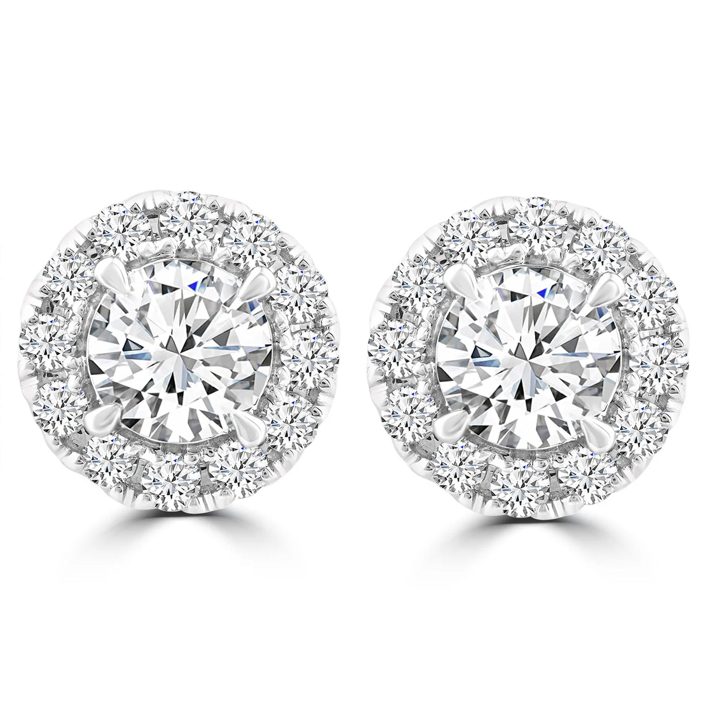 1.00ct Lab Grown Diamond Ear Studs in 18K White Gold