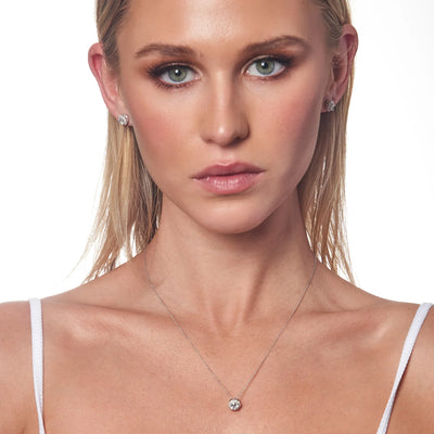 1.00ct Lab Grown Diamond Ear Studs in 18K White Gold