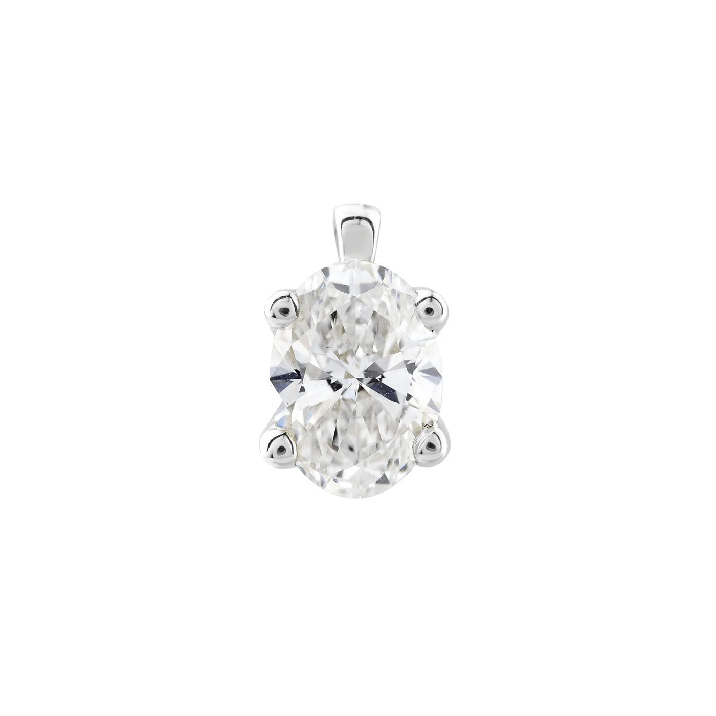 1.00ct Oval Lab Grown Diamond Pendant in 18K White Gold