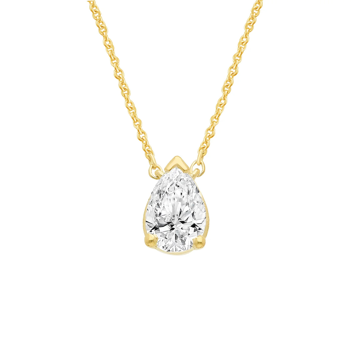 0.26ct Pear Lab Grown Diamond Necklace in 9K Yellow Gold