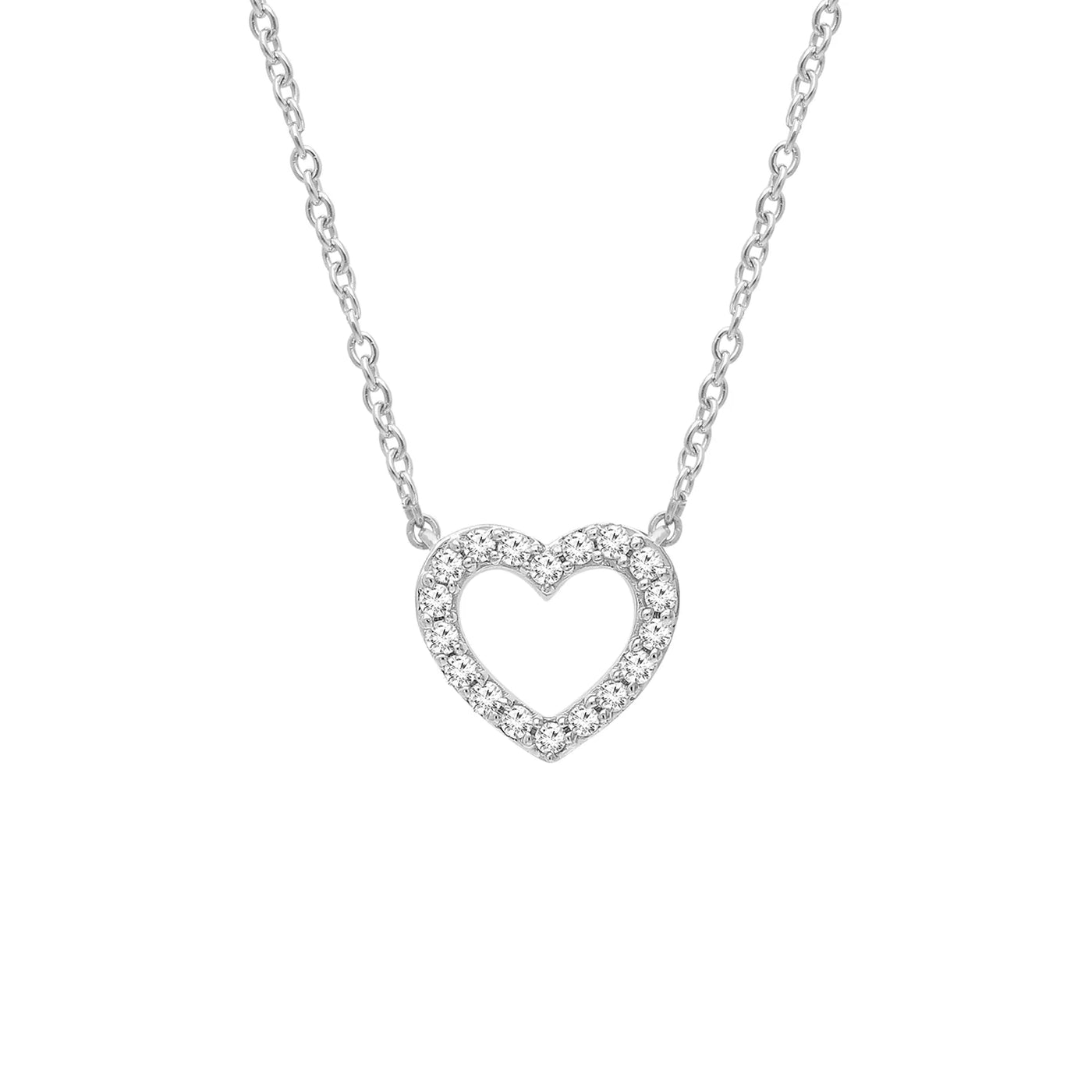 0.1ct Lab Grown Diamond Heart Necklace in 9K White Gold