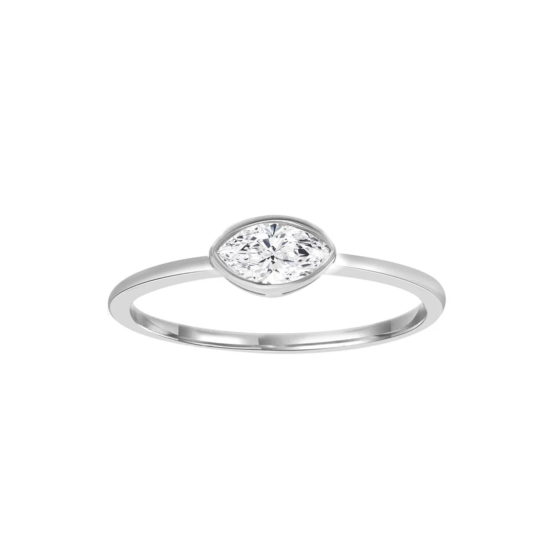 9ct WG 0.25ct TDW Marquise Lab Grown Diamond Ring