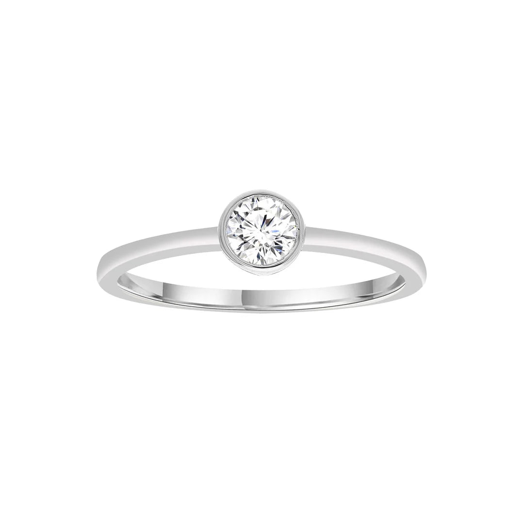 9K WG 0.25CT TDW Round Lab Grown Diamond Ring