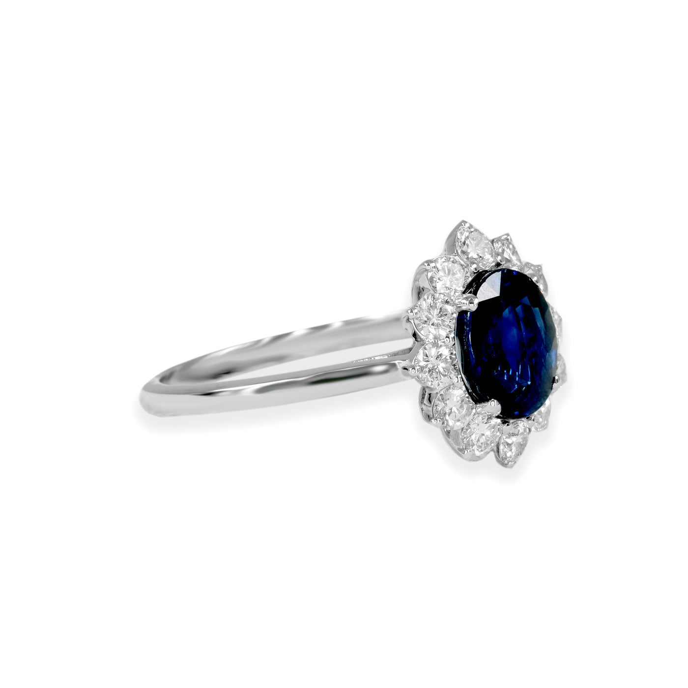 White Gold Sapphire and Diamond Ring