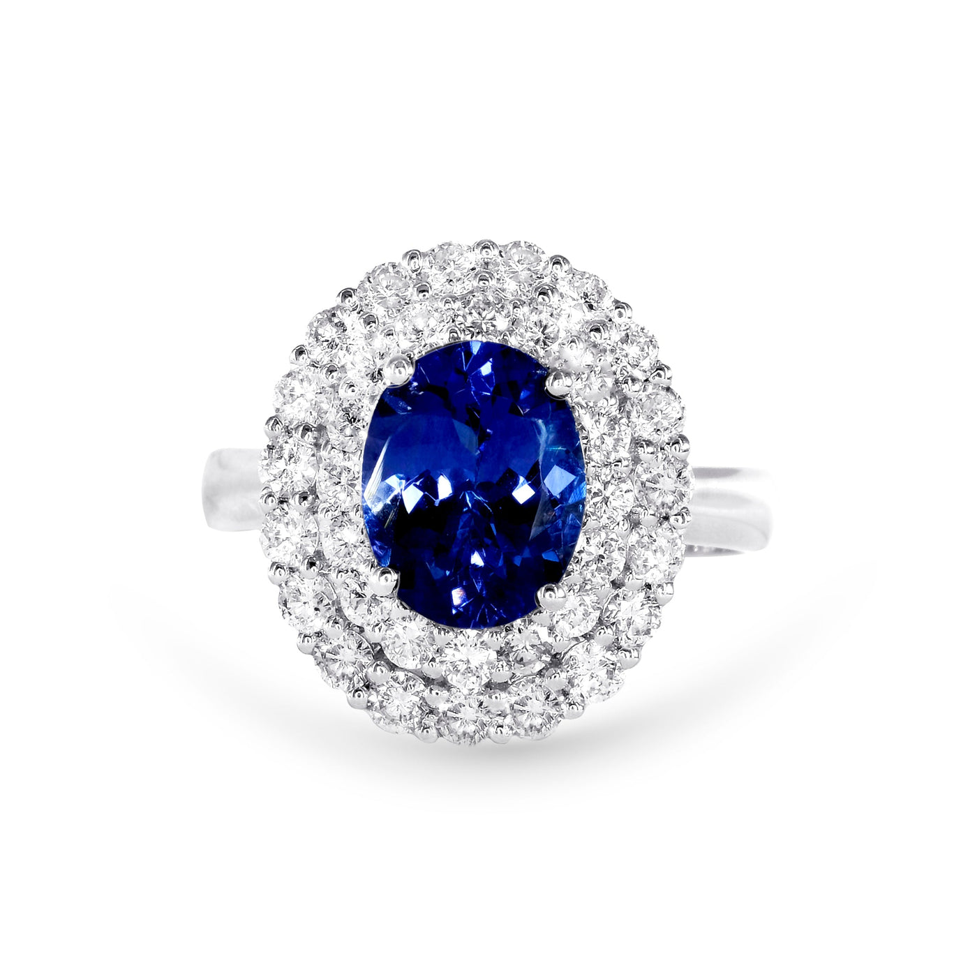 White Gold Tanzanite and Diamond Ring