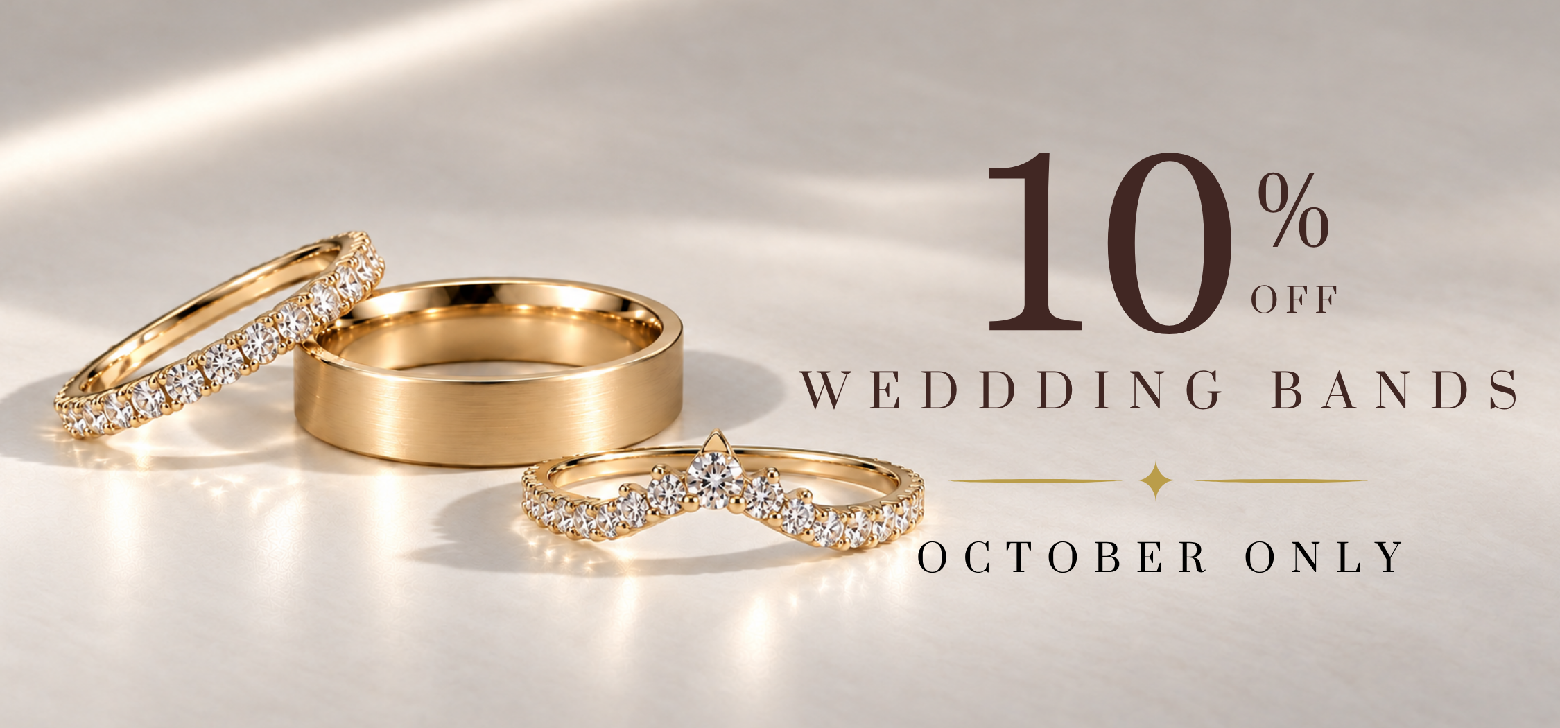 10% off wedding bands, October only