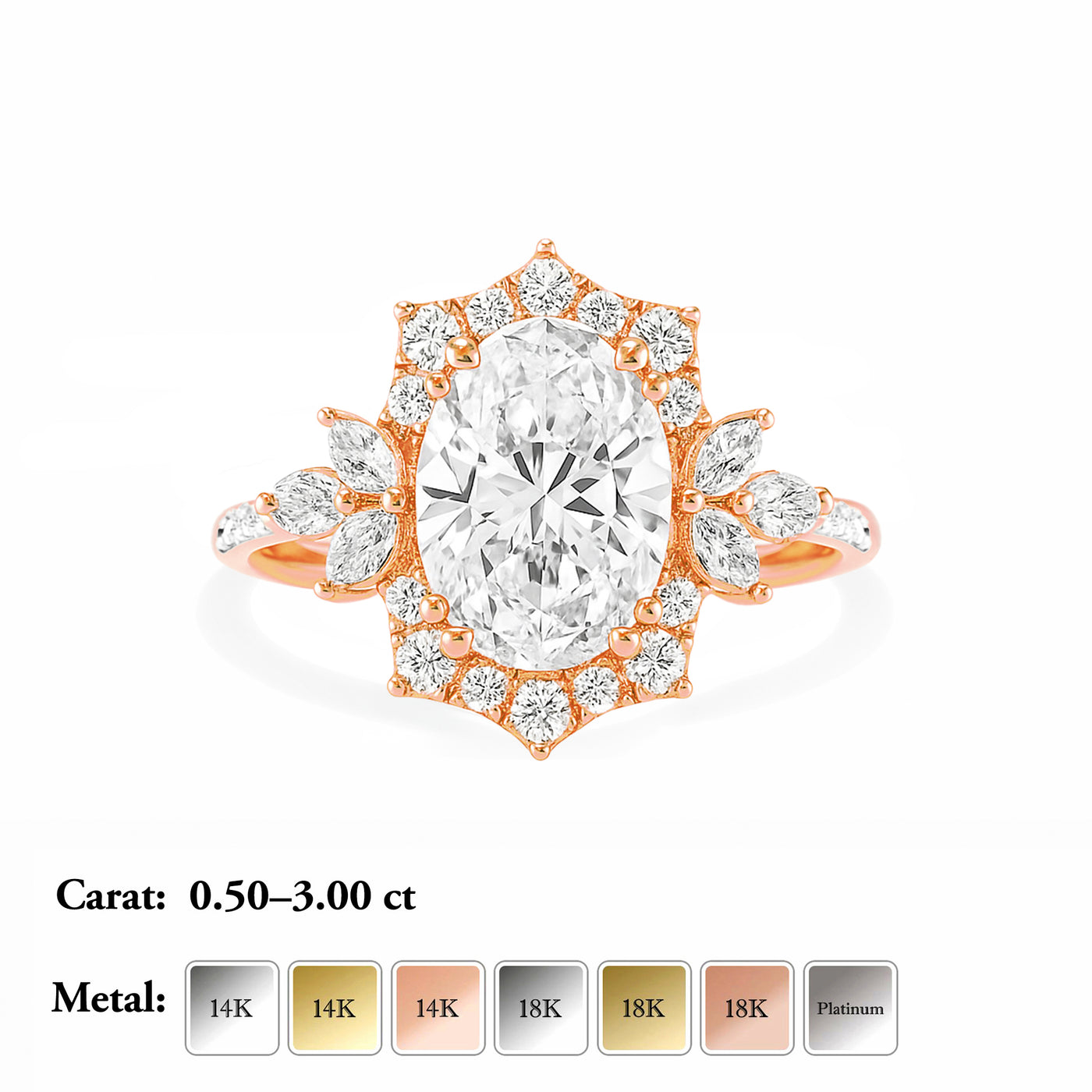 The Valentina Ring - Ornate Vintage Style Ring - Lab Grown Diamond