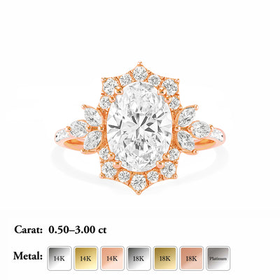 The Valentina Ring - Ornate Vintage Style Ring - Lab Grown Diamond