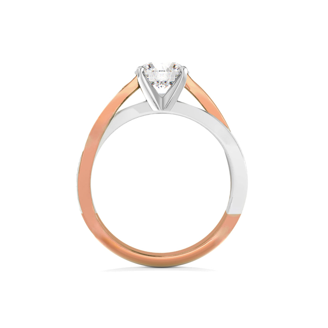 Lab Grown Diamond Twist Engagement Ring Two-Tone Gold - Valencia