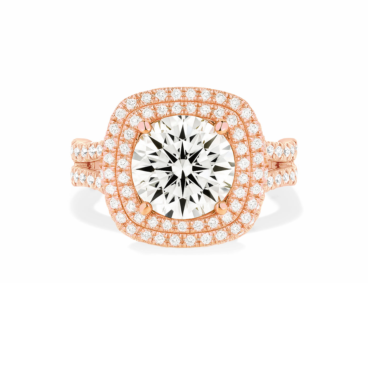Lab Grown Diamond Double Halo Engagement Ring - Olivia