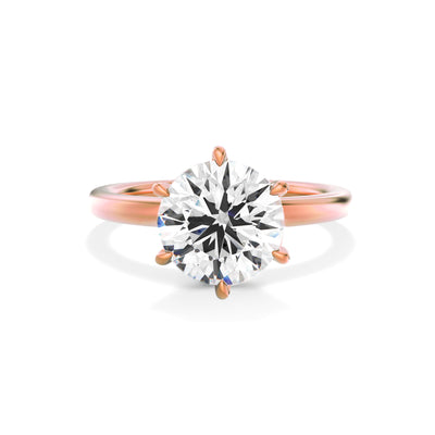 Round Lab Grown Diamond Engagement Ring With Pave Prongs - Ravenna