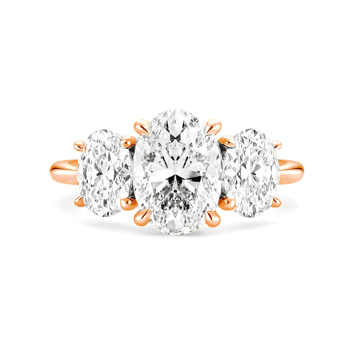 The Grace Ring - Oval Lab-Grown Diamond Trilogy with Hidden Halos