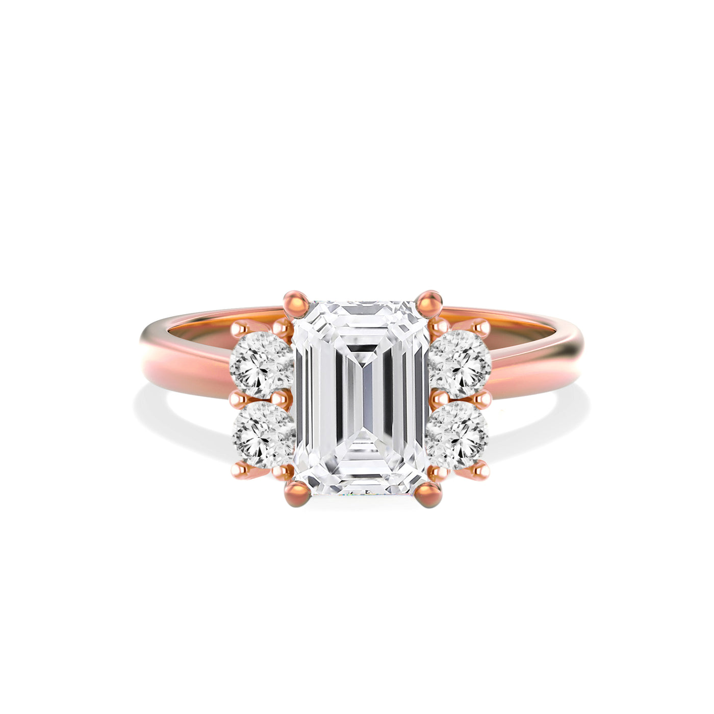 The Quinn Ring  - Lab Grown Diamond With Round Brilliant Accent Stones