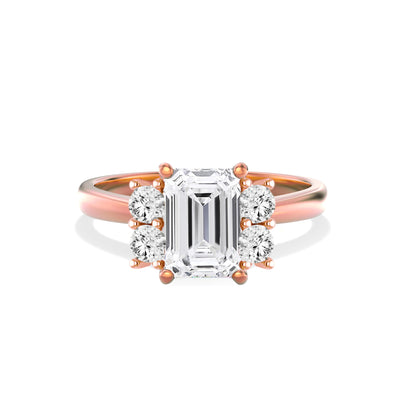 The Quinn Ring  - Lab Grown Diamond With Round Brilliant Accent Stones