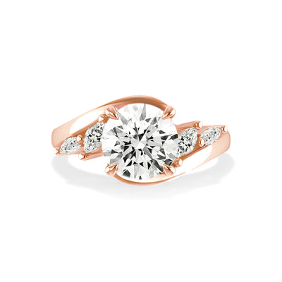 The Melody Ring - Wave Ring with Marquise Accents - Lab Grown Diamond