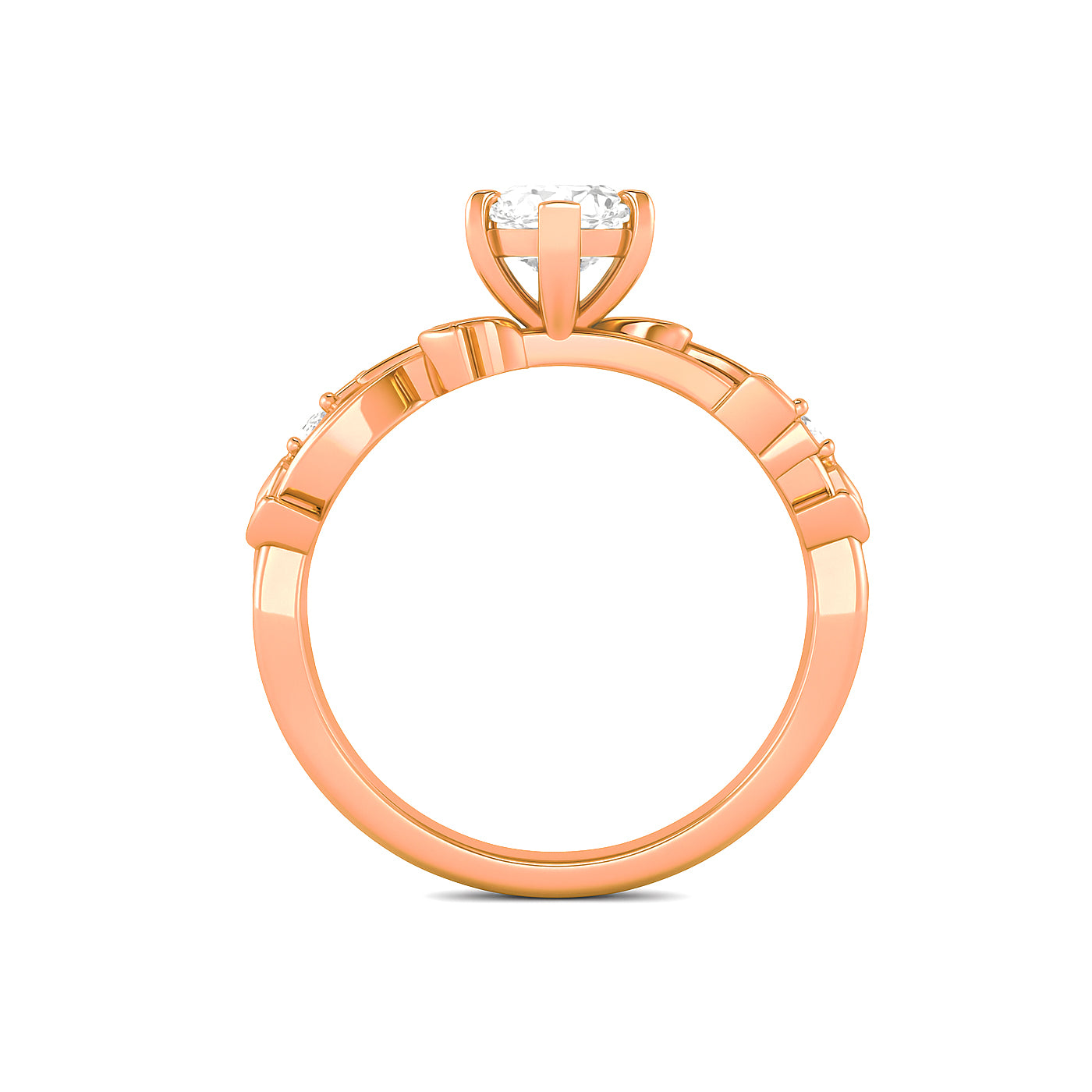 The Liana Ring - Solitaire Leaf Design