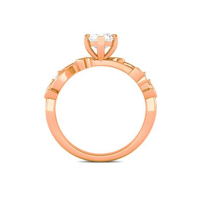 The Liana Ring - Solitaire Leaf Design