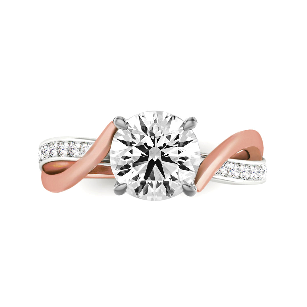 The Valencia Ring - Twist Engagement Ring Two-Tone Gold - Lab Grown Diamond