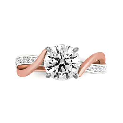 The Valencia Ring - Twist Engagement Ring Two-Tone Gold - Lab Grown Diamond