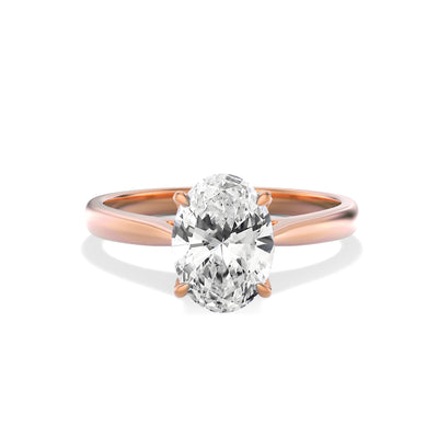 Oval Lab Grown Diamond Engagement Ring With Hidden Halo  - Brescia